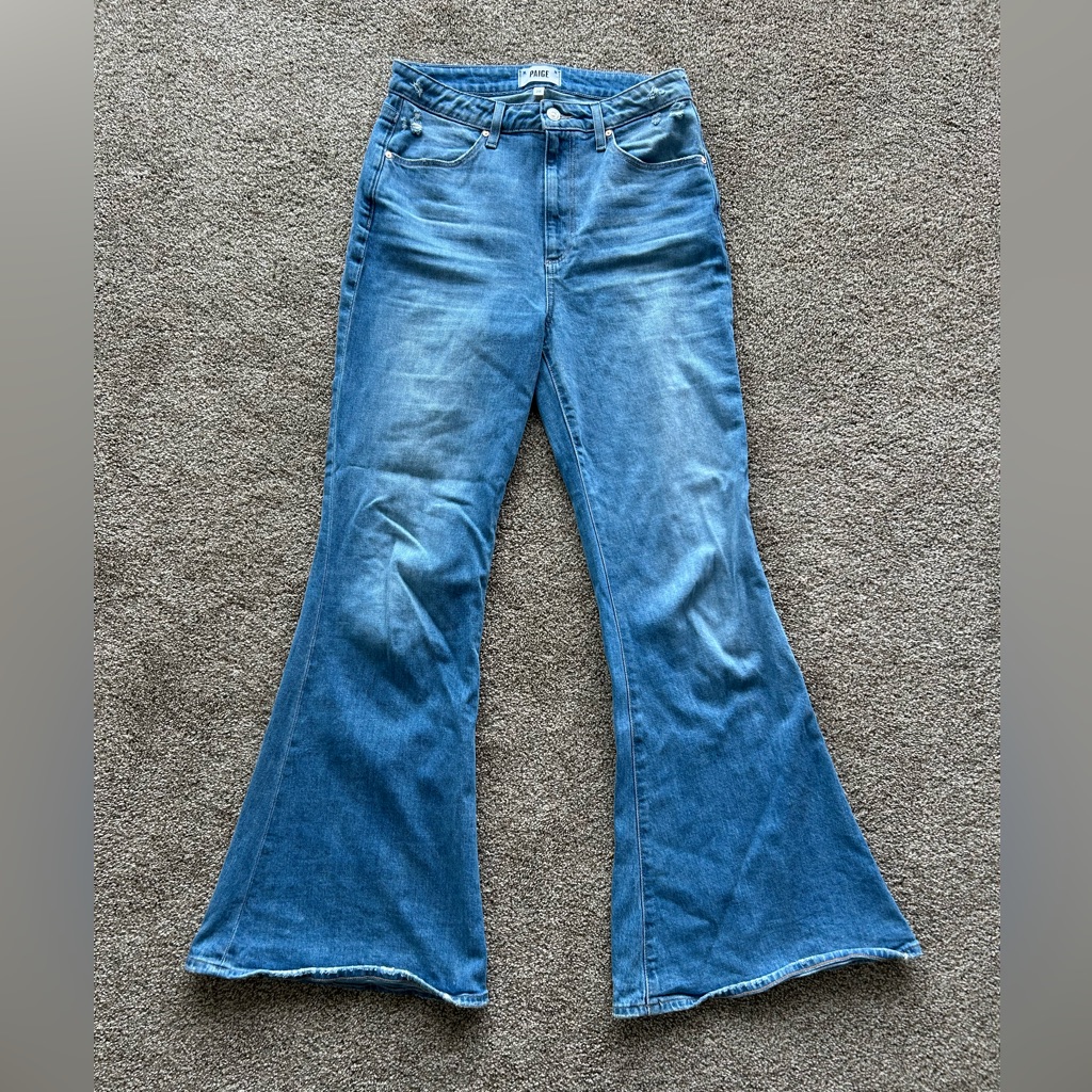 Paige Light Blue Flare Jeans